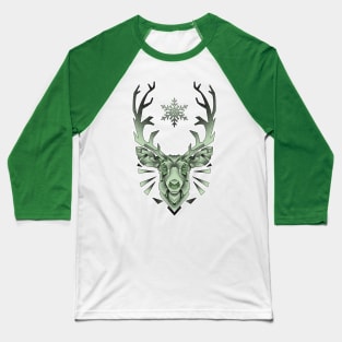 green geometric reindeer Baseball T-Shirt